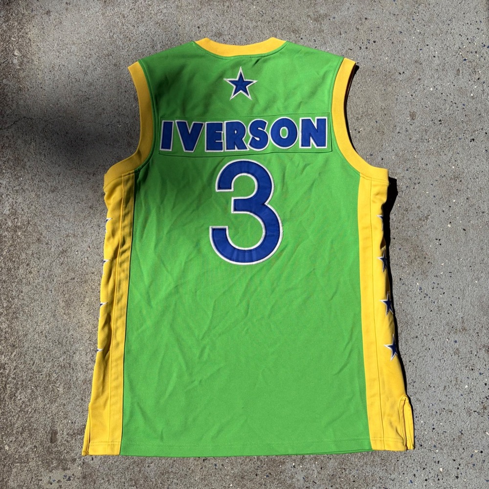 School Yard Legends Allen Iverson Bethel High School Jersey Green Yellow  XXL